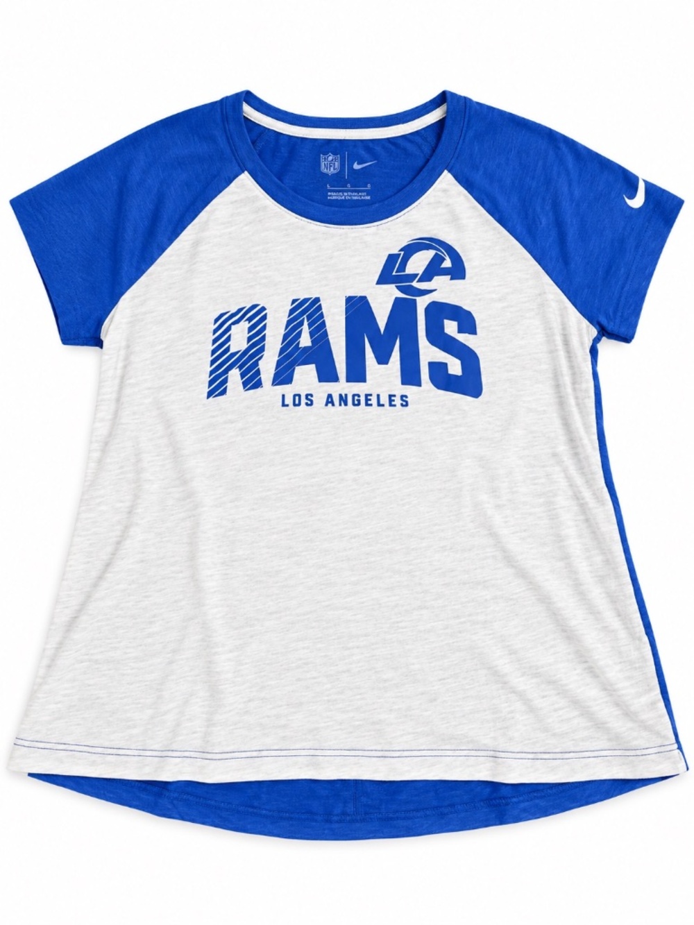 Nike Los Angeles Rams Women’s T-Shirt Blue Gray NFL Football Size L